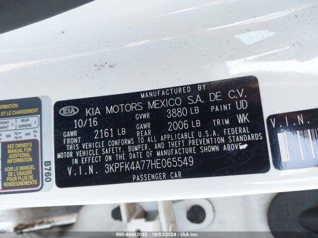 KIA FORTE LX 2017 3KPFK4A77HE065549 Image 9
