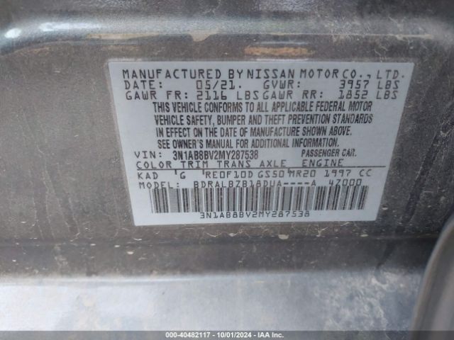 3N1AB8BV2MY287538 Nissan Sentra S Xtronic Cvt