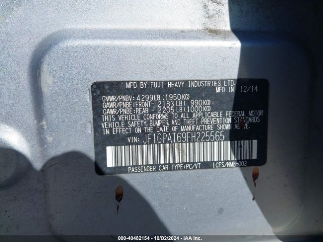 JF1GPAT69FH225565 Subaru Impreza 2.0i Sport Premium
