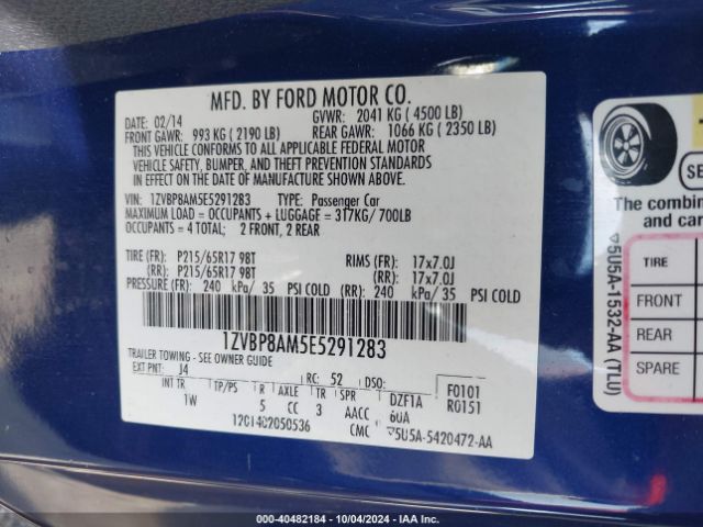 1ZVBP8AM5E5291283 Ford Mustang V6