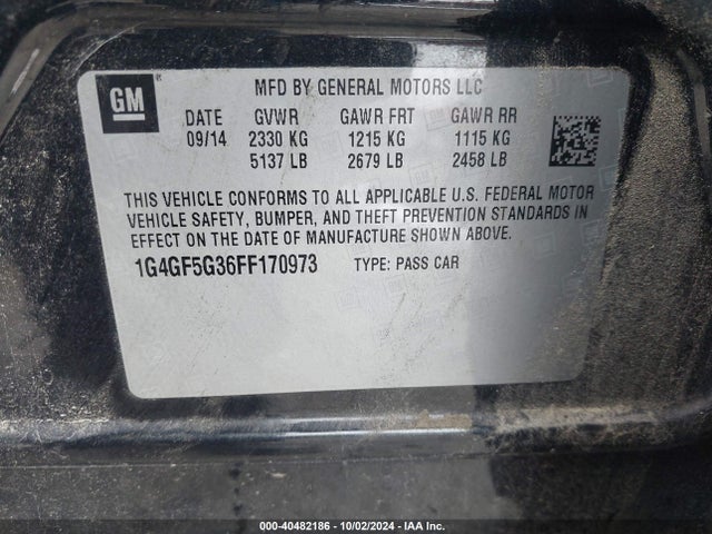 1G4GF5G36FF170973 Buick Lacrosse Premium Ii