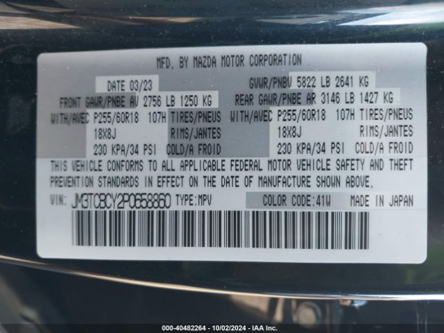 JM3TCBCY2P0658860 Mazda Cx-9 Touring