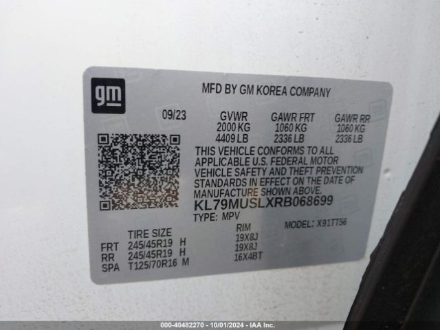 KL79MUSLXRB068699 Chevrolet Trailblazer Awd Rs