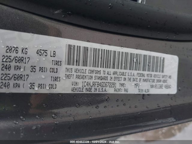 1C4NJRFB4GD672291 Jeep Patriot High Altitude Edition