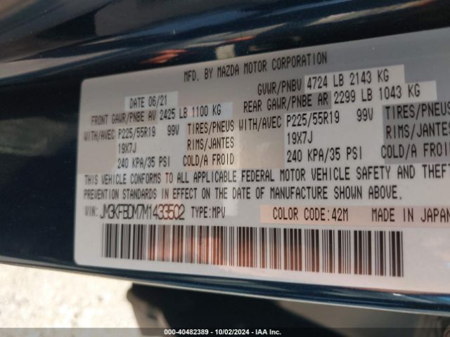 JM3KFBDM7M1433502 Mazda Cx-5 Grand Touring