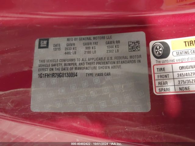 1G1FH1R79G0130094 Chevrolet CAMARO 2SS
