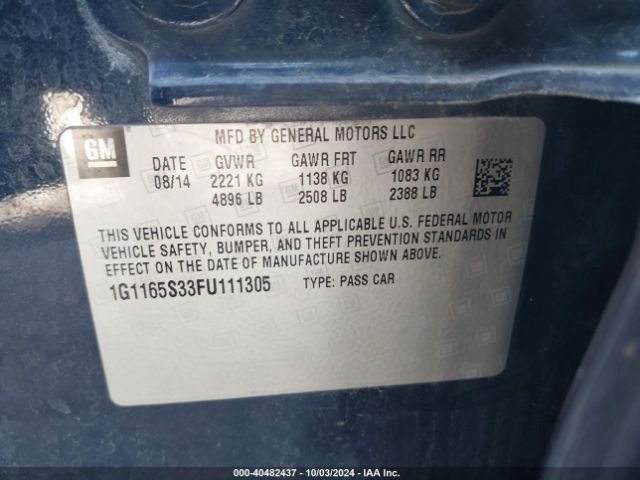 1G1165S33FU111305 Chevrolet IMPALA 2LZ