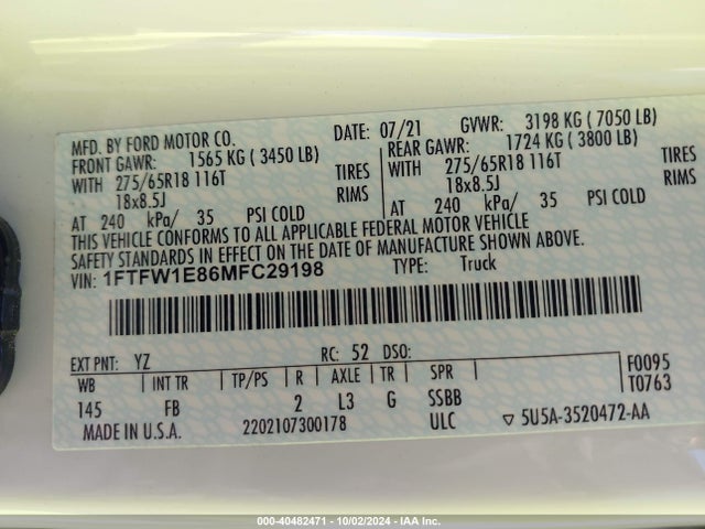 Ford F-150 Xlt 2021 1FTFW1E86MFC29198 Image 9