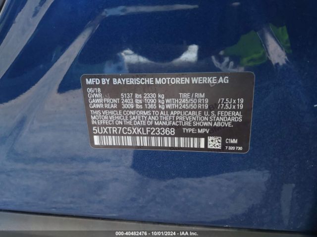 5UXTR7C5XKLF23368 BMW X3 Sdrive30i