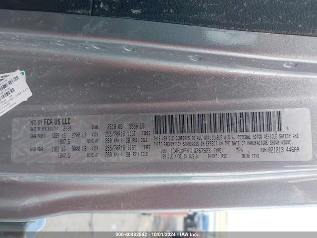 1C4HJXEN1LW267923 Jeep Wrangler Unlimited Sahara 4x4
