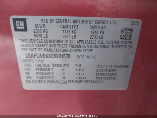 2GKFLWEKXE6201678 GMC Terrain Sle-2