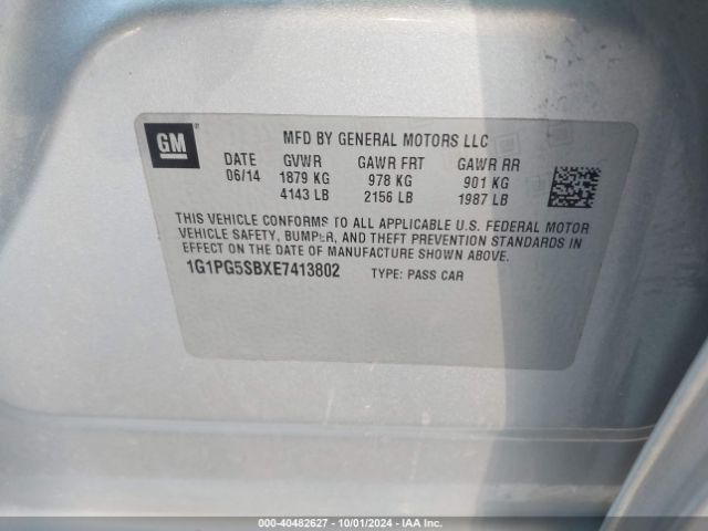 1G1PG5SBXE7413802 Chevrolet CRUZE LTZ