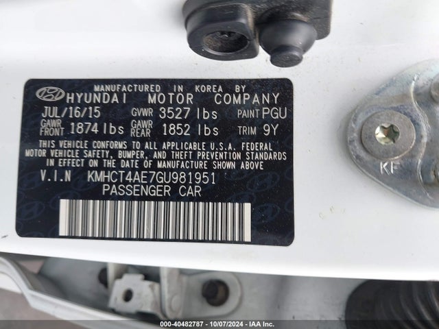 Hyundai ACCENT SE 2016 KMHCT4AE7GU981951 Image 9