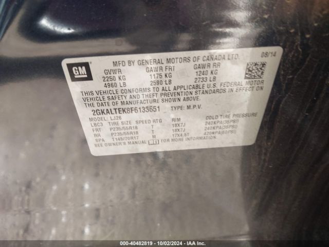 2GKALTEK8F6133651 GMC Terrain Slt-2