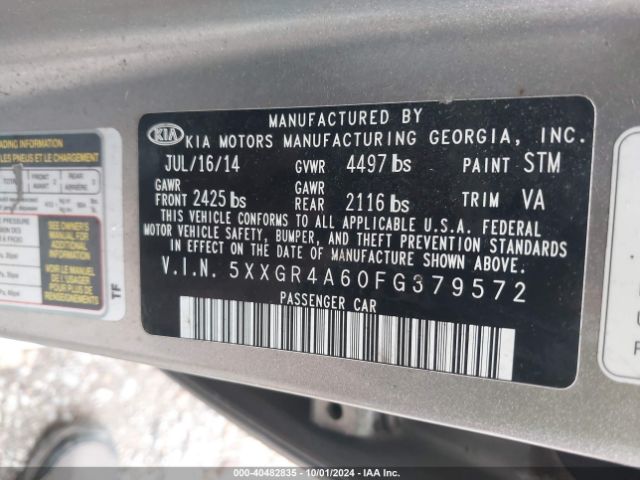 5XXGR4A60FG379572 KIA Optima Sx Turbo