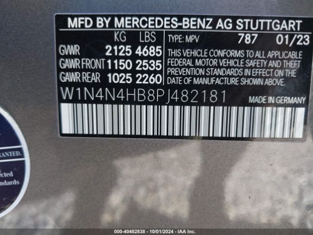 W1N4N4HB8PJ482181 Mercedes-Benz Gla 250 4matic
