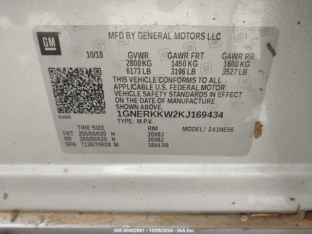 Chevrolet Traverse Premier 2019 1GNERKKW2KJ169434 Image 9