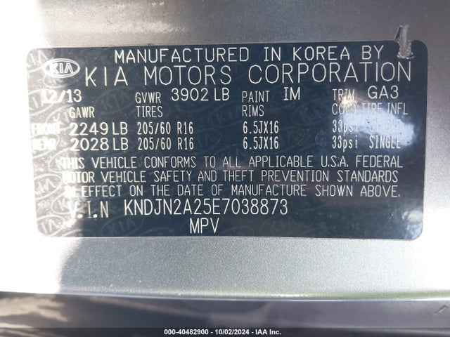 KIA Soul 2014 KNDJN2A25E7038873 Image 9