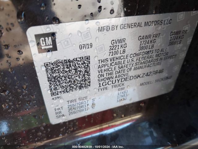 1GCUYDED5KZ423846 Chevrolet Silverado 1500 Lt