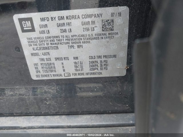 KL4CJESB9KB731226 Buick Encore Awd Preferred