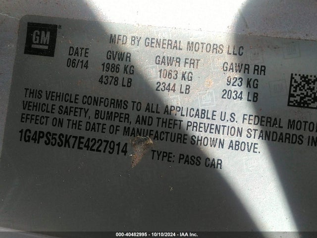 1G4PS5SK7E4227914 Buick Verano Leather Group