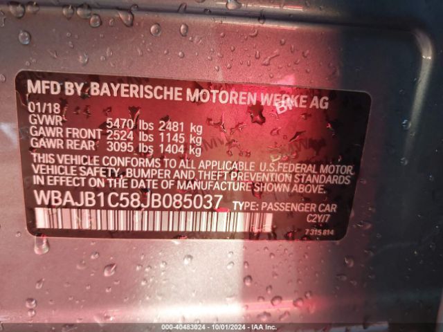 WBAJB1C58JB085037 BMW 530e Xdrive Iperformance