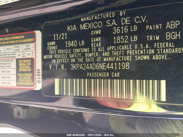 KIA RIO S 2022 3KPA24AD6NE441198 Image 9