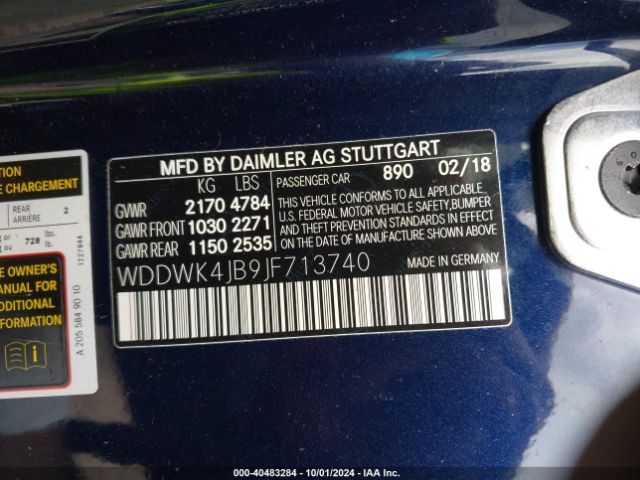 WDDWK4JB9JF713740 Mercedes-Benz C 300