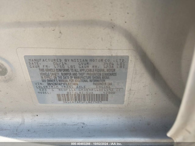 Nissan Versa 1.6 Sv 2015 3N1CN7AP1FL827409 Image 9