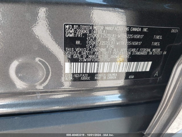 Toyota Rav4 Xle 2024 2T3W1RFV3RC291750 Image 9