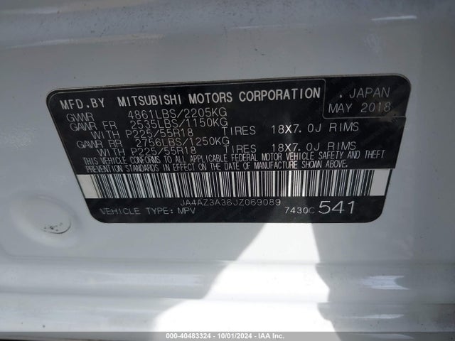 2018 MITSUBISHI OUTLANDER JA4AZ3A36JZ069089 Photo 8