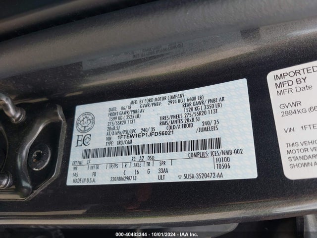 Ford F-150 Xlt 2018 1FTEW1EP1JFD56021 Image 9