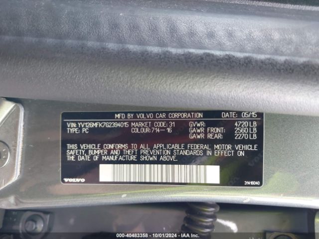 YV126MFK7G2394015 Volvo S60 T5 Drive-e Premier