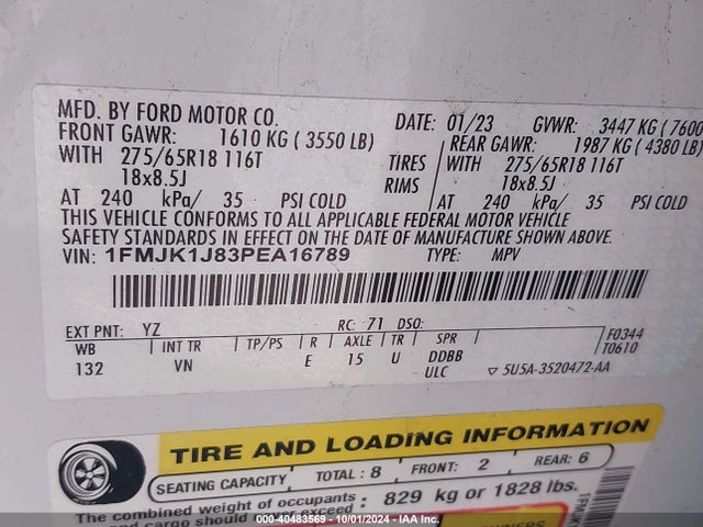 Ford Expedition Xlt Max 2023 1FMJK1J83PEA16789 Image 9