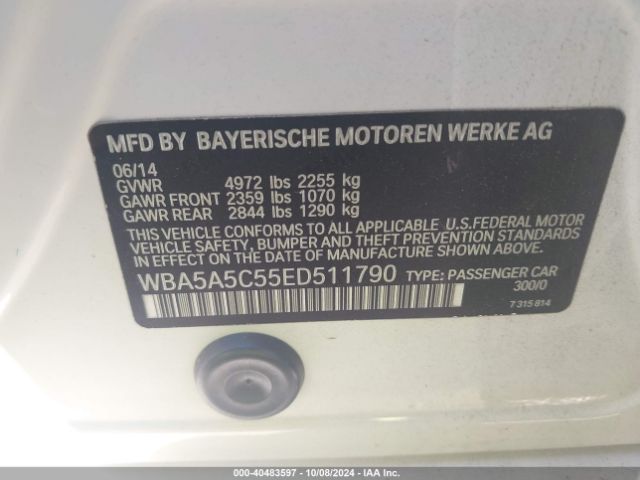 WBA5A5C55ED511790 BMW 528I