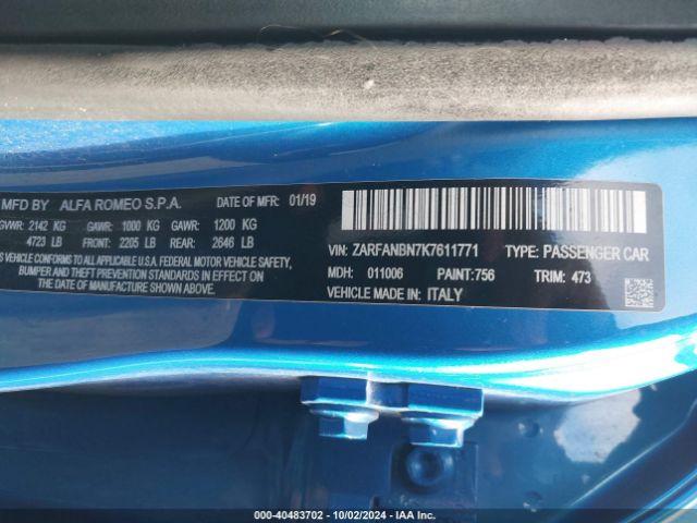 ZARFANBN7K7611771 Alfa Romeo Giulia Ti Sport Awd