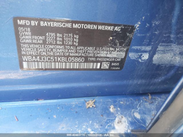 WBA4J3C51KBL05860 BMW 430i Gran Coupe Xdrive