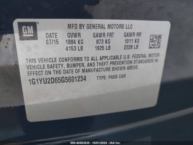 1G1YU2D65G5601234 Chevrolet Corvette Z06