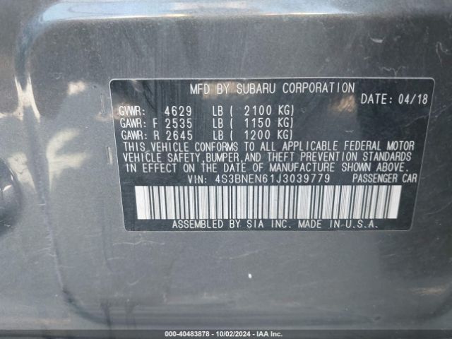 4S3BNEN61J3039779 Subaru Legacy 3.6r Limited