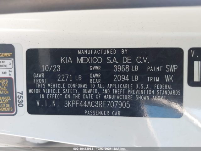 KIA FORTE GT 2024 3KPF44AC3RE707905 Image 9