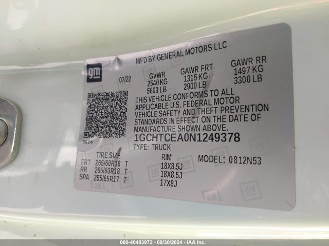 Chevrolet Colorado 4wd  Long Box Lt 2022 1GCHTCEA0N1249378 Image 9