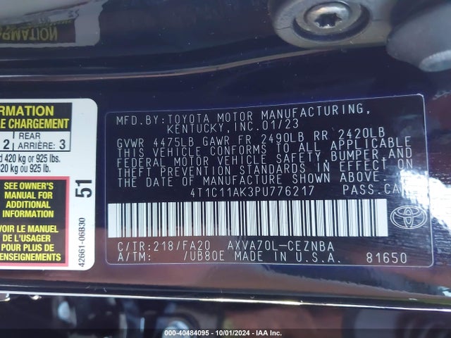 Toyota CAMRY LE 2023 4T1C11AK3PU776217 Image 9