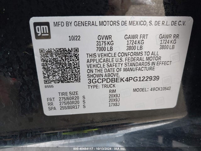 Chevrolet Silverado 1500 4wd  Short Bed Custom 2023 3GCPDBEK4PG122939 Image 9