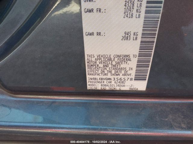1N4BL4BV6MN356578 Nissan Altima S Fwd