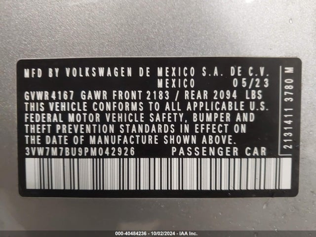 3VW7M7BU9PM042926 Volkswagen Jetta 1.5t Se