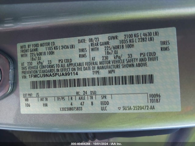 Ford Escape St-line Select 2023 1FMCU9NA5PUA99114 Image 9