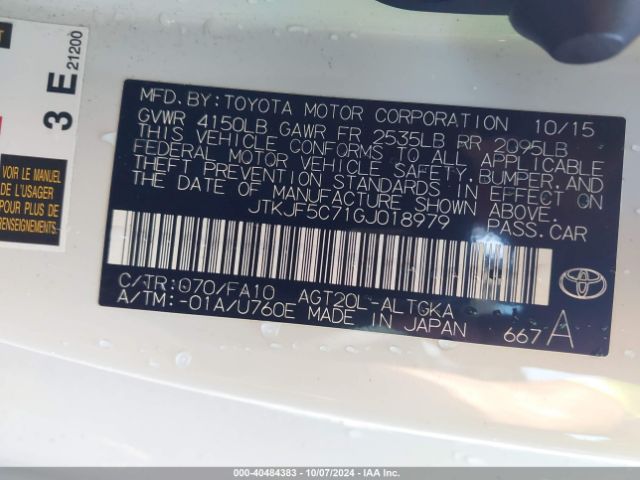 JTKJF5C71GJ018979 Scion TC