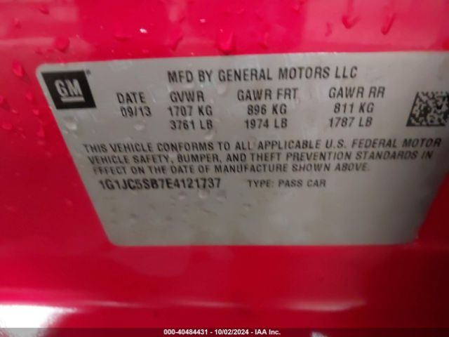 1G1JC5SB7E4121737 Chevrolet Sonic Lt Auto