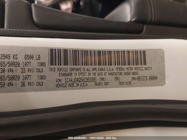1C4RJEAG5HC953391 Jeep Grand Cherokee Altitude 4x2