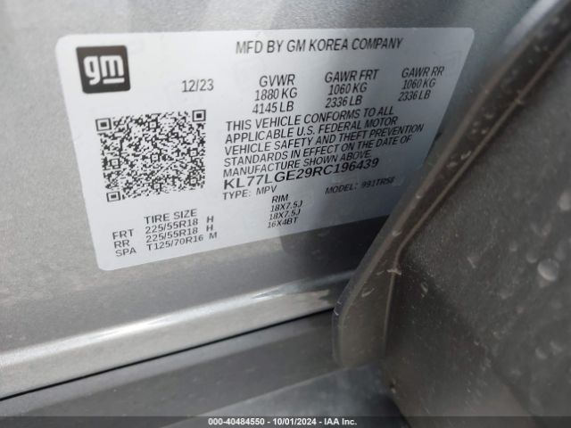 KL77LGE29RC196439 Chevrolet Trax Fwd 1rs